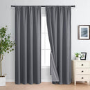XWZO 100% Blackout Curtain Panels - Rod Pocket Thermal Insulated Black Liner, Noise Reducing and Heat Blocking Drapes for Hall and Studio Windows with Tiebacks, Dark Grey, W60 x L84, Set of 2 by TinyTreasures Baby Boutique