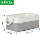 Bidtakay Small Baskets Fabric Storage Baskets for Organizing 3-Pack 12x8x5 Inch Collapsible Storage Bins for Shelves Canvas Bins for Closet Organization Home Baskets Storage Linen Closet S-White&Grey by TinyTreasures Baby Boutique