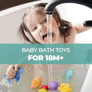 Hely Cancy Infant Bath Toys for 18 Months - No Hole Animal Bathtub Toys, Baby Bath Tub Toys by TinyTreasures Baby Boutique
