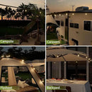 Outdoor String Lights 50 ft, LED Patio Lights with 27 (25+2 Spare ST38 Shatterproof Bulbs), IP 65 Waterproof, Outside Hanging Light for Cafe Bistro Backyard by CozyNest Decor