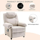 KCREAM Massage Chair Recliner with Heating,Recliner Chair for Adults,Small Recliners for Small Spaces Overstuffed Reclining Chairs Single Sofa Recliners with Side Pocket for Living Room,Fabric Beige by CozyNest Decor