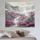 Japanese Tapestry, Red Plum Blossom Mountain Tapestry, Asian Japanese Wall Tapestry, Nature Landscape Tapestries for Bedroom Living Room Decor 60"x50" by CozyNest Decor