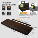 Floating Shelves Set of 2, Aged Elm Wood Picture Ledge Shelf, Floating Shelves for Wall for Bedroom Kitchen Bathroom Living Room (Walnut, 24 inch) by CozyNest Decor