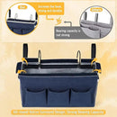 Bedside Caddy Bedside Organizer Bedside Storage Caddy with Fixed Straps and Water Bottle Holder for Home College Dorm Bunk Bed Hospital Bed Crib Bed Rails (Navy Blue) by CozyNest Decor