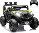 ANPABO 24V 4WD Ride on Car Truck w/Remote Control, 2WD/4WD Switchable Kids UTV, 4 Shock Absorbers, 19" Spacious Seat, Soft Start, Music Player, Electric Car for Kids by TinyTreasures Baby Boutique
