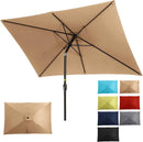 SUNVIVI OUTDOOR Patio Umbrella, 6.5' x 10' Rectangular Patio Umbrella, Metal Pole Square Outdoor Umbrella with Crank and Push Button Tilt, 6 Steel Ribs, Polyester Canopy by GreenHaven Gardens