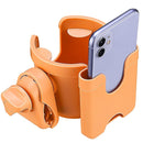 Suranew Adjustable Stroller Cup Holder with Phone Holder for Baby Stroller for Family Members (Orange) by TinyTreasures Baby Boutique