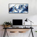 AJAZIKO Blue Abstract Wall Art Modern Navy Blue and Gold Pictures for Living Room Paintings Office Artwork Wall Decor Framed Canvas Wall Art Bedroom Wall Decor Above Bed 20×40IN by CozyNest Decor