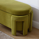 Modern Upholstered Storage Bench, Velvet Fabric 50" Long Entryway Bench with Storage and Seating, Comfy Cute Ottoman Bench for Living Room/End of Bed/Hallway, Olive Green by CozyNest Decor