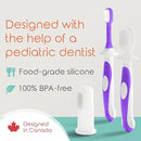 Cherish Baby Care Baby Toothbrush & Toddler Toothbrush Set (0-2 Years) - BPA-Free & Safety-Tested, 2023 Award Winner, Food-Grade Silicone (Purple) by TinyTreasures Baby Boutique