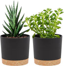 QCQHDU 5 inch Plant Pot, 2 Pack Planters for Indoor Plants with Drainage Holes & Saucer, Outdoor Flower Pots Home Garden Modern Decor by GreenHaven Gardens