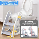 Primlect Potty Training Seat, 2-in-1 Toddler Toilet Seat with Step Stool, Ultra-Stable Potty Chair Attachment, Adjustable Seat and Step Ladder, Non-Slip Design, Splash Guard for Boys and Girls(Grey) by TinyTreasures Baby Boutique