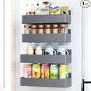 Magnetic Spice Rack for Refrigerator, Kitchen Organizer and Storage Shelf, Grey (4 Pack)… by CozyNest Decor