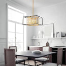 5-Lights K9 Crystal Chandelier, Modern Style Pendant Light Fixture for Dining Room, Bedroom & Living Room, Gold & Black Finish, L16.5 * W16.5 * H12~48 inch (Adjustable Height) by CozyNest Decor