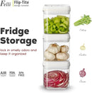 Felli Flip Tite Food Storage Container 5" LARGE Size Airtight Lid Lock Top, Stackable Kitchen Canister for Space Saving, Pantry Fridge Cupboard Organizer, Spice Seasoning Pet Treats Snack (1.1 qt) by TinyTreasures Baby Boutique