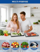 Titanium Cutting Boards for Kitchen, 2 in 1 Titanium Cutting Boards with JUICE GROOVE, Metal Chopping Board for Meat/Vegetables, Pure Titanium&Wheat Straw PP, Food-Grade, Dishwasher Safe16.3”×11”-1 PC by CozyNest Decor