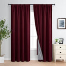 XWZO 100% Blackout Window Curtains - Rod Pocket Thermal Insulated & Completely Room Darkening Black Liner Window Treatment with Tiebacks for Bedroom/Living Room, Burgundy, W60 x L84, Set of 2 Panels by TinyTreasures Baby Boutique