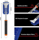 Grill Brush and Scraper, Safe Nylon Bristles Barbecue Triple Scrubbers Cleaning Brush for Cast Iron Grates/Porcelain/Weber Gas/Charcoal Grill,Extra Strong BBQ Cleaner Accessories (Blue) by GreenHaven Gardens