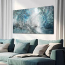 SOUGUAN Landscape Art Posters Blue Pictures Wall Decor Grey Forest Wall Prints Botanical Artwork for Dining Room Bedroom 20"x 40" Contemporary Wall Art by CozyNest Decor