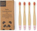 Wild & Stone Organic Baby Bamboo Toothbrushes | 4 Pack | Soft Bristles | 100% Compostable Handle | BPA Free | Vegan Baby Toothbrushes (Baby Pink) by TinyTreasures Baby Boutique