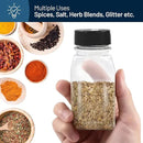 RoyalHouse 12 Pack 9.5 Oz Plastic Spice Jars with Black Cap, Clear and Safe Plastic Bottle Containers with Shaker Lids for Storing Spice, Herbs and Seasoning Powders, BPA Free, Made in USA by CozyNest Decor