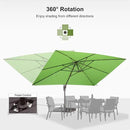 PURPLE LEAF 10' X 13' Patio Cantilever Umbrella Rectangle Umbrella Outdoor with Aluminum Offset Hanging and 360° Rotation for Pool Garden Deck Patio, Green by GreenHaven Gardens