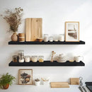 LaVie Home Floating Shelves, 47 Inch Wall Shelf Set of 2, Hanging Shelf with Invisible Brackets, Wall Decor for Bathroom, Bedroom, Living Room, Kitchen Storage,Classic Black by CozyNest Decor
