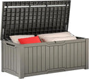 YITAHOME 120 Gallon Outdoor Storage Deck Box, Large Resin Patio Storage for Outdoor Pillows, Garden Tools and Pool Supplies, Waterproof, Lockable (Light Brown) by GreenHaven Gardens