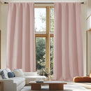 Simplebrand Blackout Extra 10ft Curtains for Patio 120 Inches Long 2 Panels Set, Solid Thermal Insulated Energy Saving Rod Pocket Window Treatment Curtains Blackout Drapes, 50" Wx120 L, Blush by TinyTreasures Baby Boutique