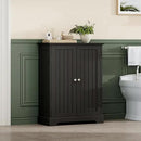 ChooChoo Bathroom Floor Cabinet, Modern Bathroom Storage Cabinet with 2 Doors and Adjustable Shelves, Freestanding Cupboard for Living Room, Black by CozyNest Decor