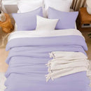 Litanika Lavender Purple Comforter Full Size, 3 Pieces Lightweight Solid Bedding Comforter Set, All Season Fluffy Bed Set (79x90In Comforter & 2 Pillowcases) by CozyNest Decor