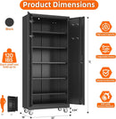 Aobabo 71" H×32" W×16" D Metal Storage Cabinet with Wheels, Garage Steel Storage Cabinet with 5 Adjustable Shelves and 4 Hooks for Home Office, Kitchen, Assembly Required, Black by GreenHaven Gardens