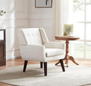 HUIMO Accent Chair Living Room Chair, Upholstered Button Tufted Armchair, Linen Fabric Sofa Chairs for Bedroom, Living Room, Mid-Century Modern Comfy Reading Chair (Beige) by CozyNest Decor
