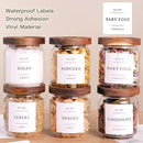 6 Set Glass Pantry Storage Jars with Acacia Airtight Lid - 15oz Thicken Glass Kitchen Canisters with 132 Pantry Labels - Clear Glass Food Storage Containers with Wood Lid for Tea,Sugar,Spice,herbs by CozyNest Decor