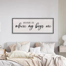 Home Is Where My Boys Are Wall Decor 40"×15" mom and her boys Sign for boys room Playroom Large Wood Framed Wall Hanging Art (Black) by CozyNest Decor