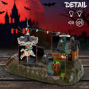 Animated Halloween Carousel Village House, LED Spooky Festival Display Collection Battery Operate, Indoor Use only by CozyNest Decor