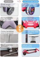 LOL-FUN Toddler Scooter for Kids Ages 3-12 Years Old Boy Girl with 3 Wheel LED Lights, Extra-Wide Childrens Foldable Kick Scooter Kids Ages 3-5 with 4 Adjustable Height and Lean-to-Steer by TinyTreasures Baby Boutique