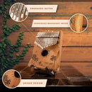 Orora Kalimba 17 Keys Thumb Piano - Songbook included with 25 Songs - Varnished Wood Musical Instrument - Finger Piano with Protection Case, Stand, Accessories - Unique Gift by TinyTreasures Baby Boutique
