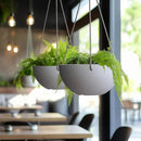 LA Jolie Muse Hanging Planter - 9.84 Inch Hanging Planters for Indoor Plants, Hanging Pots for Plants Indoor Outdoor, Set of 2, White