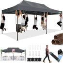COBIZI 10x20 Pop Up Canopy Heavy Duty Without Sidewalls, Commercial Heavy Duty Pop Up Tent for Parties All Weather Waterproof and UV 50+ Wedding Tent with Roller Bag(Legs Upgraded),Grey by GreenHaven Gardens