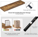 Floating Shelves - 10.3 Inch Deep Wall Shelf for Decor & Storage - Wall Mounted Display Shelving with Invisible Heavy-Duty Metal Bracket - 36" W x 10.3" D x 1.8" H - Set of 1 - Rustic Brown by CozyNest Decor