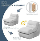 Misolant Bean Bag Chairs，Big Corduroy Fabric Sofa Bean Bag Chair for Adults and Teens with High-Resilience Sponge, Non-Slip Base Floor Lounge Sofa for Home, Living Room, Bedroom, Gaming Light Gray by CozyNest Decor