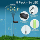 8 Pack Solar Garden Lights, KELME 64 LED Upgraded Firefly Garden Lights Solar Outdoor, Bright High Flexible Swaying Outdoor Solar Lights for Outside Yard Garden Christmas Decorations Gifts, Warm White by GreenHaven Gardens