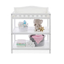 Badger Basket Baby Changing Table with Pad & Shelves - Wooden Changing Table with Storage - Nursery Change Table for Diapers & Baby Essentials, White by TinyTreasures Baby Boutique