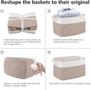 OIAHOMY 3 Pack Storage Baskets for Organizing, 13''X9.85''X8.7'' Storage Bins,Woven Basket with Handles, Toy Storage Bin,Stylish Room Decor Basket, white & Brown variegated by TinyTreasures Baby Boutique