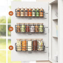 5 Pack Spice Rack Seasoning Organizer Wall Mount, Screw or Adhesive Hanging Shelf Basket Spice Organizer Shelf for Kitchen, Black by CozyNest Decor