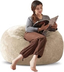 Bean Bag Chair 3Ft, Memory Foam Filled, Large Beanbag Chairs for Adults and Teens, Soft Sofa with Removable Flannel Cover, Round Couch for Living Room Bedroom College Dorm (Apricot, 3FT-36×36"×24") by CozyNest Decor