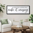 Today Only Happens Once Make It Amazing Framed Wall Art, 40''×15'' Rustic Religious Christian Lords Prayer Sign for God Jesus Christ Prayer, Horizontal Holy Inspirational Catholic Scripture Decor by CozyNest Decor