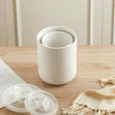 Food Storage Containers with Airtight Lids: Ceramic Canister Sets for Kitchen Countertop - Porcelain Jar for Coffee Tea Flour Sugar Rice Cookies Candy - White (23+42 oz) by CozyNest Decor