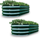 Gardmax 2 Pack Galvanized Raised Garden Bed, Lightweight Planter Boxes Outdoor with Easy Assembly, Large Garden Bed for Vegetables, Fruits, Flower Dark Green by CozyNest Decor